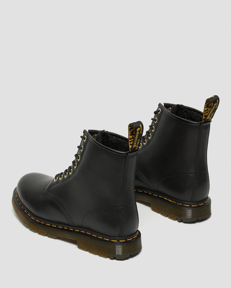 Dr Martens 1460 DM's Wintergrip Læder Arbejdsstøvler Dame Sort | DK 393PJJ